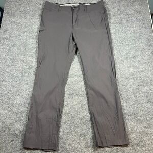 Orvis Tech Pants Mens 40x34 Gray Stretch Water Repellent Straight Elastic Waist